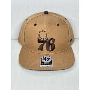 '47 Brand Philadelphia 76ers Captain Snapback Hat Cap Adjustable Toffee Brown